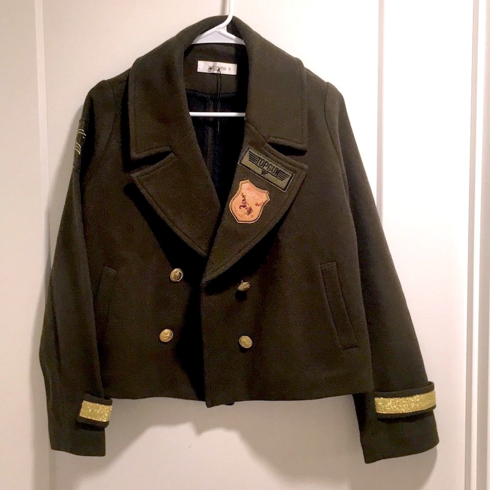 NEW Storets ft. Burberry Wool Army green button coat jacket